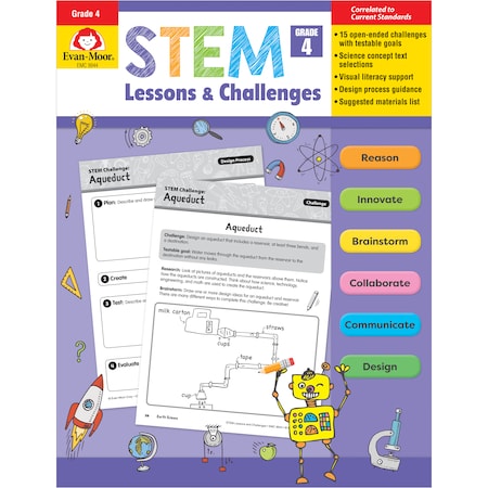 Evan-Moor Educational Publishers STEM Lessons + Challenges, Teachers Edition, Grade 4 9944